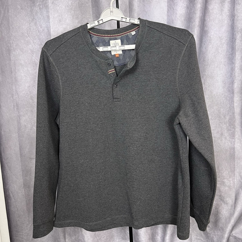 Copper &‎ Oak Men's 3XL Sweater 1/4 Zip  Gray Cotton/Poly Blend